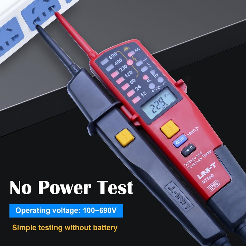 UNI-T UT18C Voltage Tester Professional 12V~690V Voltage and Continuity Tester