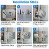 Ranbo No-Drill Double Glass Door Lock with Key for Swing
