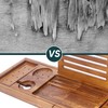 Premium Foldable Teak Bathtub Tray, Expandable Bath Tray for Tub,