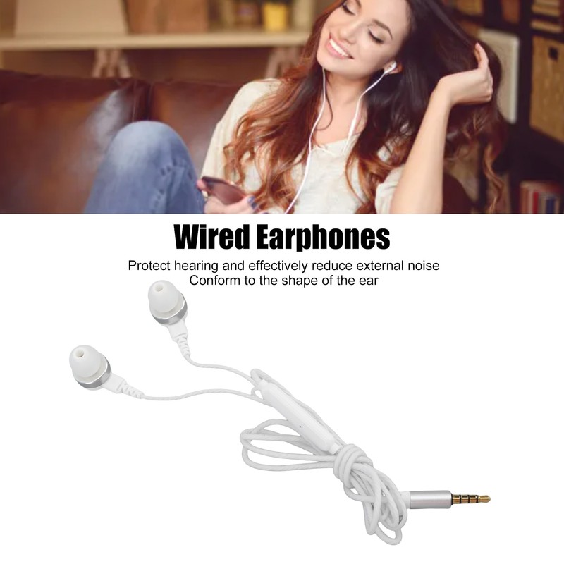 Wired Earphones Comfortable Fit Headphones Ergonomic Earphone Noise Isolating Wired
