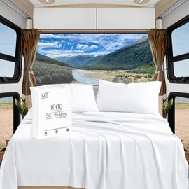 SGI bedding Luxury 4 Piece Egyptian Cotton Sheets RV King Size - 1000 Thread Count, 100% Cotton Sheets, 15" Deep Pocket Sheet Set, Breathable, Soft and Premium Cotton - Light Gray