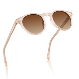 CARFIA Small Face Polarized Sunglasses for Women UV Protection Round Acetate Driving Shades Vintage Retro Style