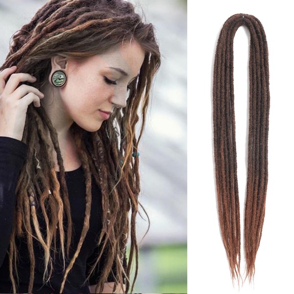 22 Inch Double Ended Dreadlocks Extensions 20pcs Thin Handmade DE