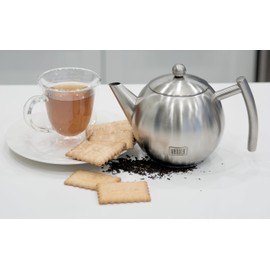 Venoly Stainless Steel Tea Pot With Removable Infuser For Loose Leaf and Tea Bags, Hot Water Fast to Boil, Dishwasher Safe and Heat Resistant (Silver, 1.5 Liter)