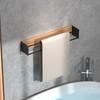 Wall-Mounted Towel Rack for Bathroom Storage – Iron & Wood