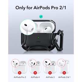 ESR for AirPods Pro 2 Case, Compatible with Airpods Pro Case 2nd / 1st Generation (2023/2022/2019), Compatible with MagSafe, Powerful Drop Protection, Magnetic Lid, Black