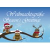 12 Postkarten - Mix Eulen Weihnachten Weihnachtskarten 6 verschiedene Motive