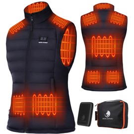 SNOW LEOPARD Women’s Heated with Battery Pack Included, Waterproof Electric Vest 16000mAh Rechargeable Warmth 10Hrs L