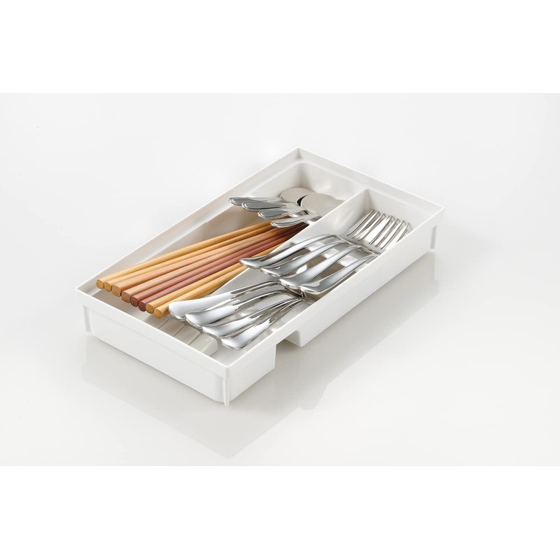 Richell Totono N Cutlery Stand for Drawers, Wide, White