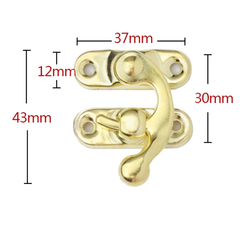 20Pcs Antique Right Latch Hook Hasp 37 x 42mm Small
