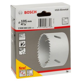 Bosch Professional 1x Hole Saw HSS Bi-metal for standard adapter (for various materials, Ø 105 mm, Accessory Rotary Drill)