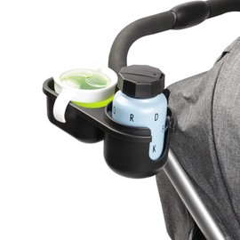 Niciksty Getränkehalter Kinderwagen mit Snack Tablett, 2-in-1 Universal Becherhalter Kinderwagen mit Snackhalter für Kinderwagen, Rollstuhl, Walker