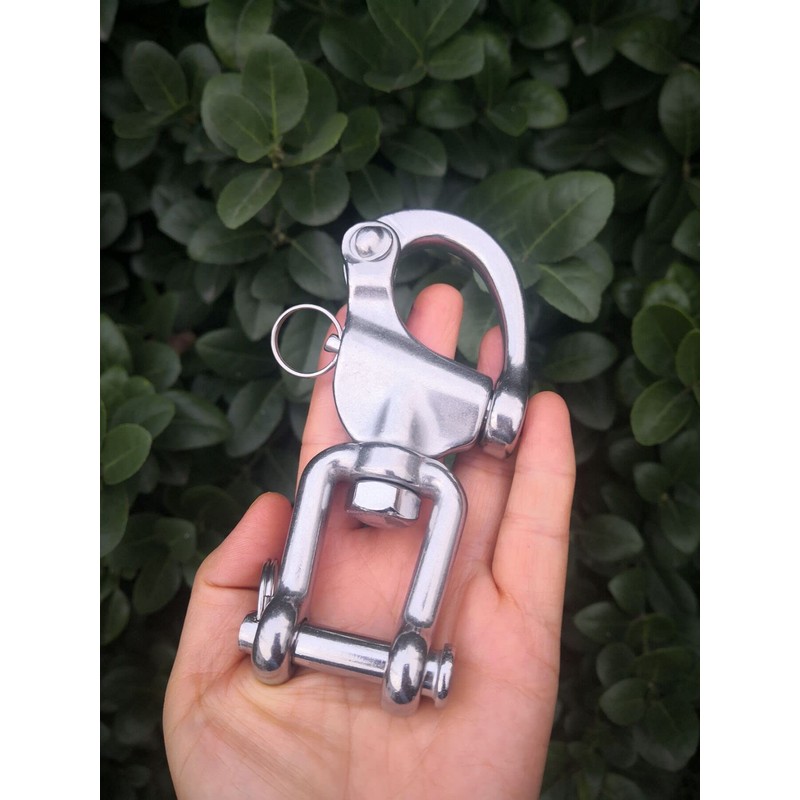 Jaw Swivel Eye Shackle Marine Grade Stainless Steel 316,Silver Tone