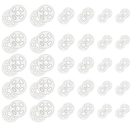 100 Sets Clear Snaps for Sewing, Plastic Sew on Snap Buttons Invisible Sewing on Snap Buttons Fasteners Buttons Round Clear Press Button for Shirts Sewing Clothing DIY Craft, 7mm 10mm 15mm
