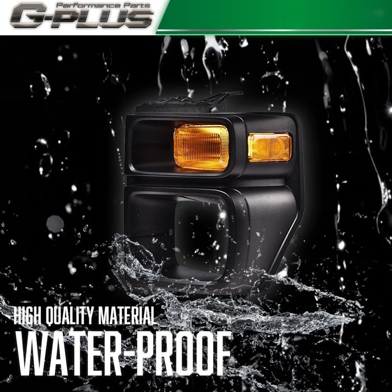 G-PLUS Headlight Trim Bezel with Parking Turn Signal Light, Compatible