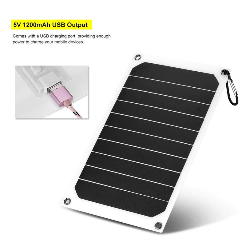 5V 10W USB Solar Panel, IP64 Waterproof Portable Solar Charging
