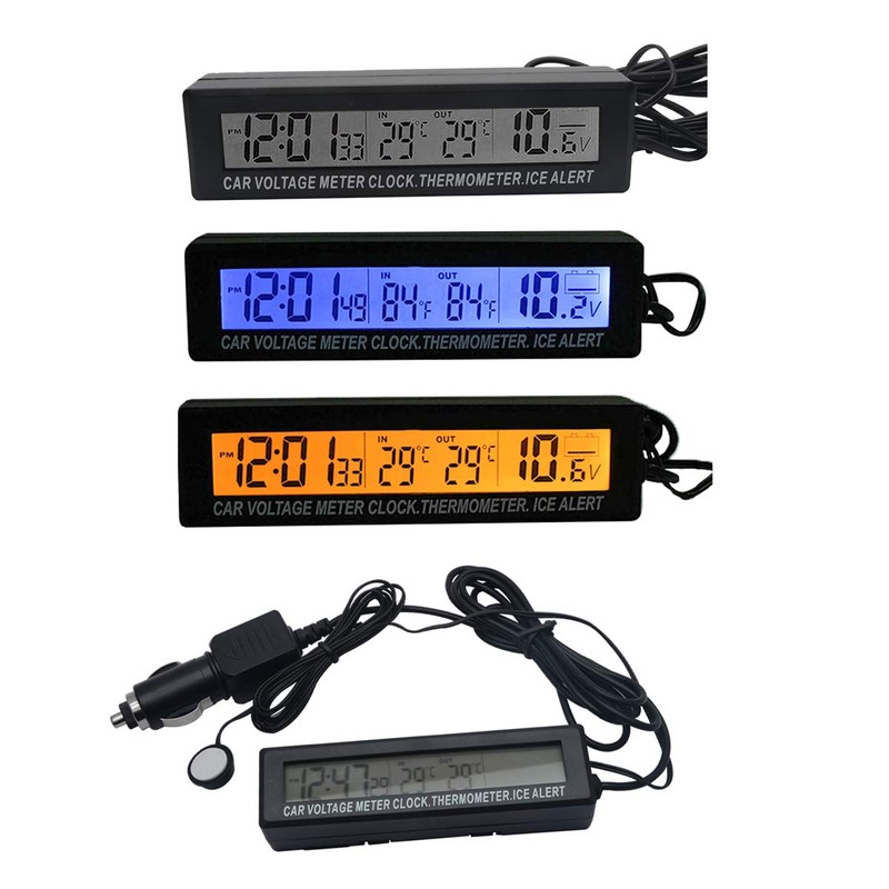 Riloer Universal Auto Dashboard Digital Clocks with Blacklight and LCD
