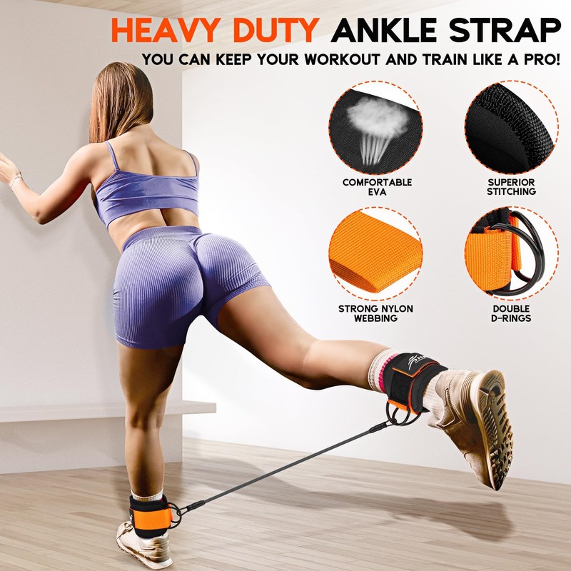 HPYGN Ankle Resistance Bands with Cuffs, Ankle Bands for Working