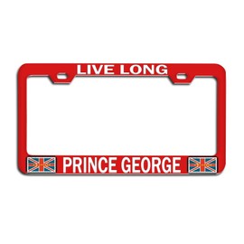 Makoroni - Live Long Prince George British England Rd Auto Metal License Plate Frame Tag Holder, #j29