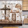 LIGHTINHOME Farmhouse Christian Shower Curtain 60Wx72H Inches Inspirational Rustic Bible