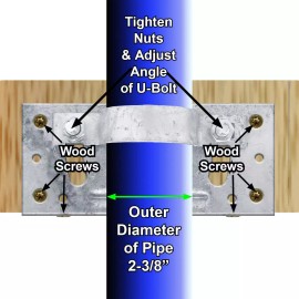 Jake Sales WOOD FENCE TO ROUND STEEL POST WOOD FENCE ADAPTER BRACKET: 1-7/8" & 2-3/8" - 2-3-8" Adapter Brkt