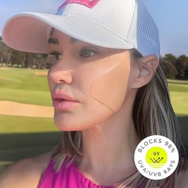 Sun Patch Hypoallergenic Sun-Screen Cheek or Hand Patches, 100% Silicone UPF-50 UV Protection, Reusable, 1 Pack/4 Pairs, Sunkiss (Nude)