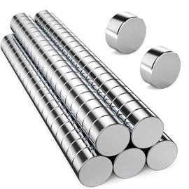 Czkonore Pack of 100 Neodymium Magnets Extra Strong, 5 x 2 mm Magnet for Magnetic Board, Round, Small, Mini Strong Magnets, Nickel-Plated Steel Fridge Magnets for Home, Office and School, Silver