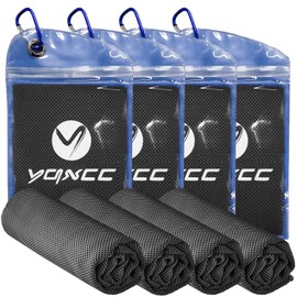 YQXCC 4 Pack Cooling Towel (47"x12") Ice Towel for Neck, Microfiber Cool Towel, Soft Breathable Chilly Towel for Yoga, Sports, Golf, Gym, Camping, Running, Fitness, Workout & More Activities