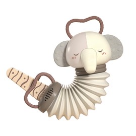 Baby Hand-Pull Musical Instrument, Animal Head Design (Deer, Elephant, Lion) with Music and Sound Effects, Baby Musical Toys (Elephants)
