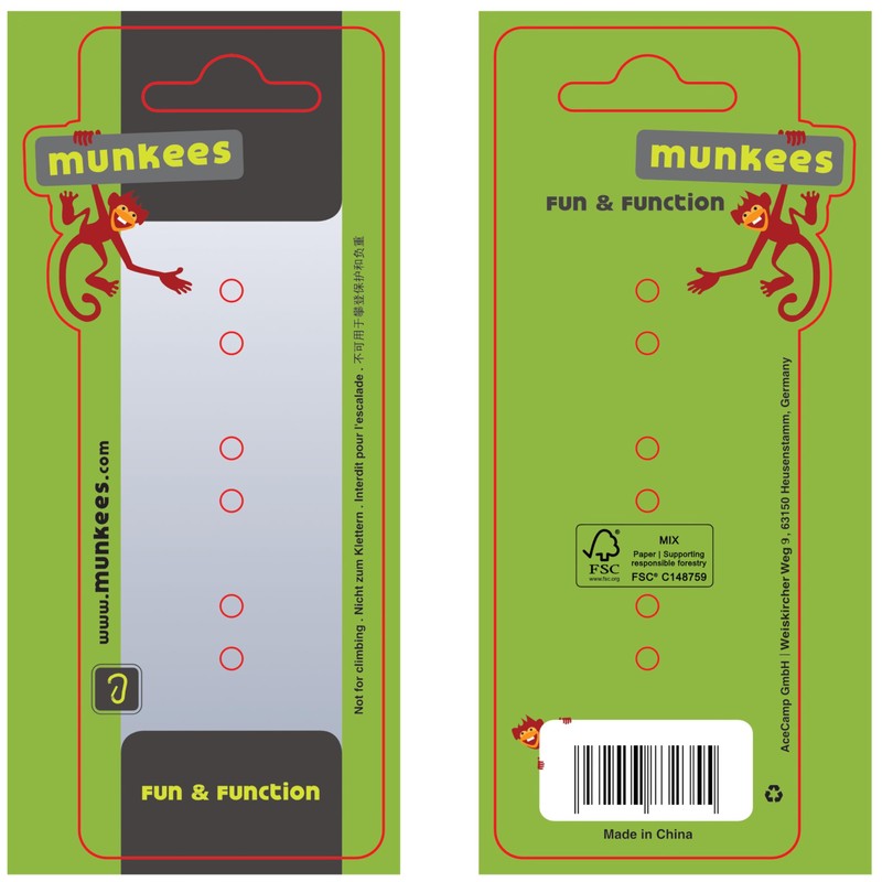 munkees, 2 x Mini Heart Carabiner Key Ring Gold 3222