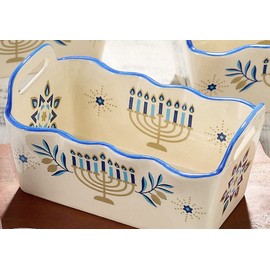 TEMPTATIONS Temp-tations 12oz Ruffled Mini Loaf Pan Festive Lights Hanukkah 6” w/ Gift Box