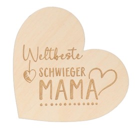 Spruchreif Small decorative wooden heart for standing up, gift for mother-in-law, Mother's Day