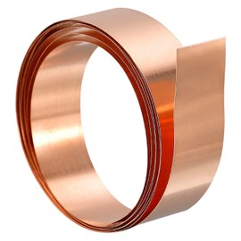 TA-VIGOR 1Pcs Copper Sheet Roll, 1000mm x 15mm x 0.1mm Pure Copper Strip Metal Foil Sheet Plate for Crafts Electrical DIY Projects