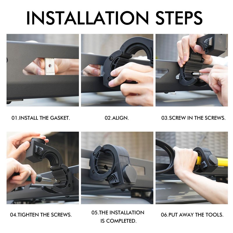 Shovel Holder Rubber Grip Mount Kit with Lock – Fits