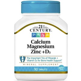 Calcium Magnesium Zinc + Vitamin D-3 90 Tablets Super Trio For Bones and Muscles