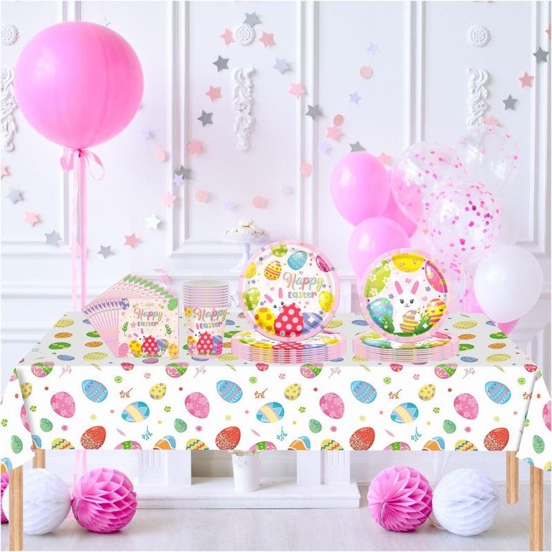 ZSYIULIA 2Pack Easter Table Cloth,Easter Table Decorations Easter Egg Hunt