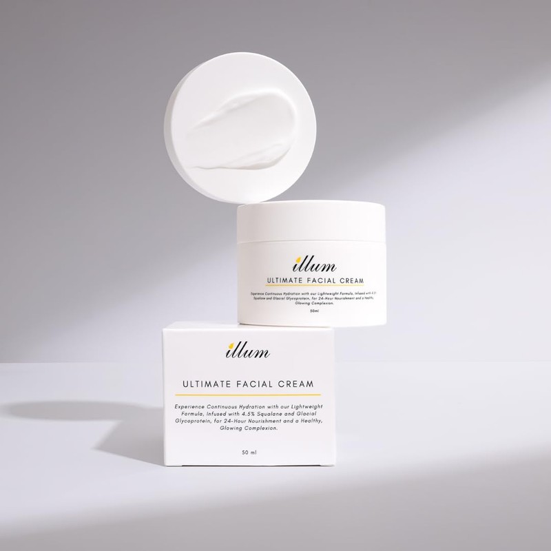 Illum Ultimate Facial Cream with 4.5% Squalane & Glycoproteins, Lightweight