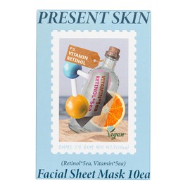 PRESENT SKIN Vegan Bottle Mask Set, Vegan Sheet Mask 10 pack-combo, Korean Facial Mask Sheet Skincare, Revitalizing, Energizing, Nourishing, Firming facial mask, Beauty Mask For All Skin Type
