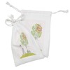 Ambesonne City Park Trees Fabric Pouch Set of 2, Bicycle