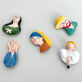 allydrew 3D Resin Fridge Magnets, Food Simulation, Succulents, Famous Faces Refrigerator Magnets for Kitchen (Set of 5), Famous Faces