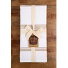 100% Cotton Terry Tea Towel - Tan Plain & Stripe