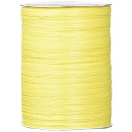PRÄSENT Rayon Raffia Bastband gelb, 100 m Dekoband zum Einpacken von Geschenken, Verzieren & Basteln festlicher Dekos, Schleifenband für besondere Anlässe