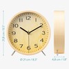 Navaris Analogue Wooden Clock - Silent Movement Round Wood Clock