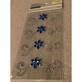 Recollections GEMSTONE BLUE FLOWER & SWIRL STICKERS BLUE FLOWER SWIRL GEMSTONES
