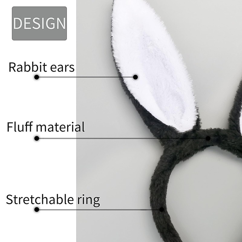 Mangoit Easter Bunny Ears Headband Cute Bunny Headband for Women