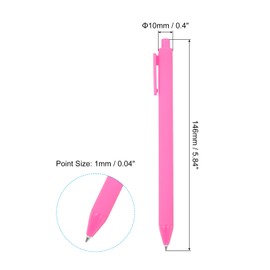 PATIKIL Pack of 50 Black Barrel Click Pens, 1.0 mm Black Ink Retractable Ballpoint Pens, Medium Tip, Smooth Writing Pens, Office Supplies, Pink