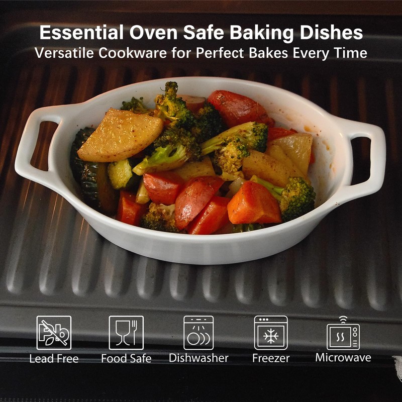 ONEMORE Oval Au Gratin Baking Dish, 20 oz Small Casserole