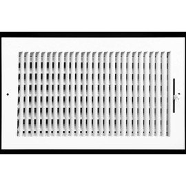 14" X 8" 1-Way AIR Supply Grille - Vent Cover & Diffuser - Flat Stamped Face - White [Outer Dimensions: 15.75"w X 9.75"h]