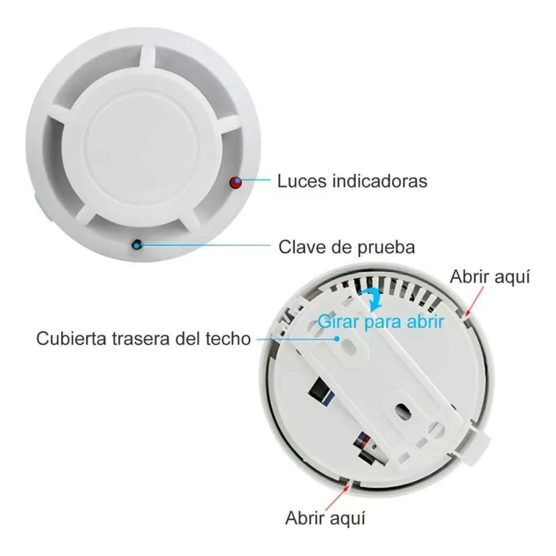 Detector De Humo Con Alta Cobertura Y Alarma Con Sonido