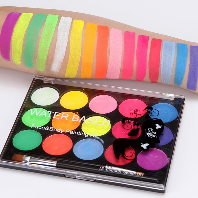 CENPEK Fluorescent Colour Face Paints Children's Make-Up Set for Theatre
